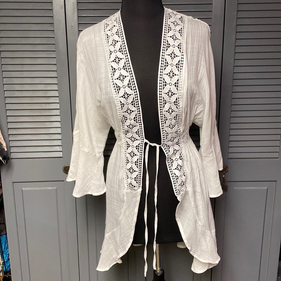 Love Tree Accessories - Love Tree White, Robe Kimono Cover Up - Small
